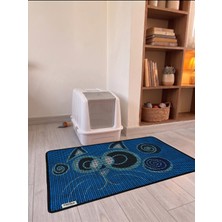 Canico Kedi Kumu Paspası Desenli Elekli Petek Yapılı Yıkanabilir Kedi Tuvalet Önü Paspası 60X90 cm