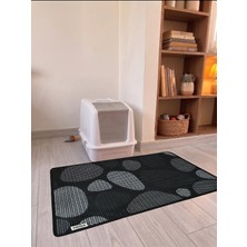 Canico Kedi Kumu Paspası Desenli Elekli Petek Yapılı Yıkanabilir Kedi Tuvalet Önü Paspası 60X90 cm