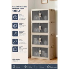 Kitchen Life 4'lü Portatif Istiflenebilir Organizer Dolap- Banyo Mutfak Dolapları Saklama Kutu
