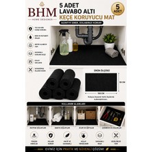 Bhm 5'li Lavabo Altı Keçe Koruyucu Mat Su Emici Dolap Içi Örtü Kesilebilir Mutfak ve Banyo Dolabı Matı 100X50CM