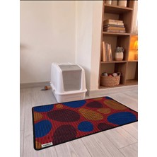 Canico Kedi Kumu Paspası Desenli Elekli Petek Yapılı Yıkanabilir Kedi Tuvalet Önü Paspası 60X90 cm