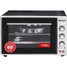 60 Lt Inox Çift Cam Turbo Termostat Zaman Mini Fırın 8062