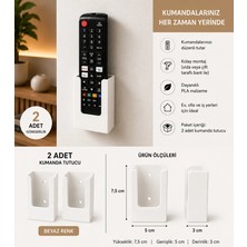 Veriqo 3D 2'li Duvar Kumanda Standı | Tv Kumanda Askılığı | Kendinden Yapışkanlı Kumanda Tutucu