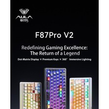 Frefly Store Aula F87 Pro V2 Mekanik Rgb Tkl Meteor Ice Cream Switch Kablosuz Makrolu Hot Swap Klavye Orange Juice