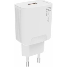 Frefly Store Pdateknoloyi 18W 3.0A Hızlı Şarj Adaptörü Tek Başlık Beyaz KDR-40B (Yerli Üretim)