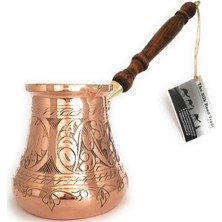 Frefly Store Pc Serisi (Xxlarge - 828 Ml) - En Kalın Katı Bakır Oyma Türk Yunan Arapça Cezve Ahşap Saplı Ağır Hizmet, Ocak Üstü Kahve Makinesi, Cezve, Cezve, Dövülmüş Tabanlı Ibrik