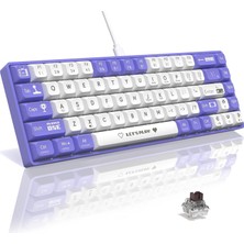 Frefly Store Coverzone Ajazz AK680 65% Kablolu Hotswap Mekanik Oyun Klavyesi,68 Tuşlu Taşınabilir Anti-Ghosting Klavye,gökkuşağı Arkadan Aydınlatmalı Programlanabilir,eva Sandviç,ergonomik Mor Beyaz/brown Switch