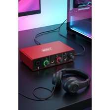 Frefly Store Midex GLX-500 Pro-Hd 2 Giriş 2 Çıkış USB Stüdyo Ses Kartı Kulaklık ve Xlr Kablo