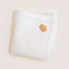 Frefly Store Pumpkın Nakıslı Peçete 40X40 cm Beyaz