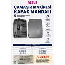 Öz Beyaz Eşya Altus- Al 9100 Ds Çamaşır Makinesi Kapak Mandalı Koyu Gri