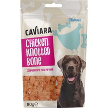 Frefly Store Caviara Köpek Çiğneme Kemiği, Tavuk Etli, Düğümlü, 80 Gr, Köpek Ödülü ve Oyuncağı KL-316