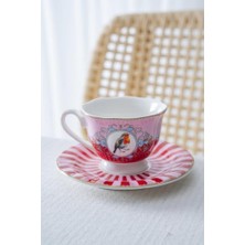 Frefly Store Acar SYT-08596 Birdie Pembe 6'lı Kahve Fincan Takımı