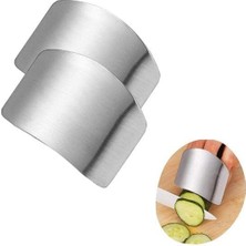 Frefly Store Lavderuar 2li Metal Parmak Koruyucu Hızlı ve Güvenli Kesme Paslanmaz Çelik, Parmak Koruyucu Doğrama Güvenlik Aparatı (2 Adet) Silver