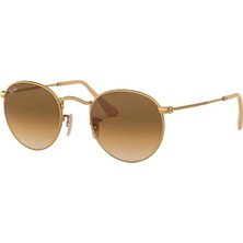 Universal Üniversal Ray-Ban Round Metal 3447 112/51 Gold-Light Brown Güneş Gözlüğü