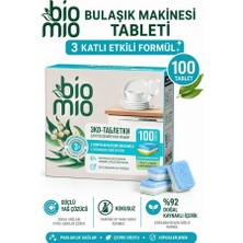 BioMio Bio-Tabs Hepsi Bir Arada Bulaşık Makinesi Tableti 100’LÜ - Okaliptüs Özlü %92 Doğal Içerikli Bebek Dostu
