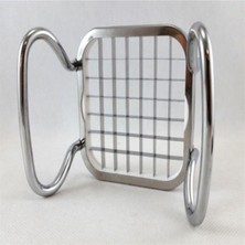 Frefly Store Metal Patates Kesici Sebze Meyve Dilimleyici Parçalayıcı Aparat Gri