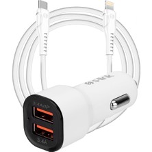 Frefly Store S-Link SL-EC35PD 36W Pd 3.0 Lightning Pd Kablo 3.4A Hızlı Şarj Pd 18W + USB Qc3.0 Beyaz Araç Hızlı Şarj Cihazı