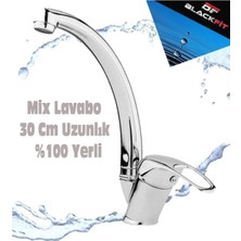Mega Avm Paslanmaz Pirinç Çift Su Girişli Mix Kuğu Banyo Lavabo Bataryası Şık Tasarım