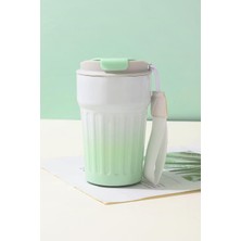 Frefly Store 304 L Çelik 400 ml Yeşil Beyaz Degrade El Termos Mug CIN918YS
