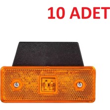 SKAUTO 10 Adet 12V-24V 4 Ledli Side Marker Kamyon Tır Yan Sinyal Lamba Sarı - Turuncu