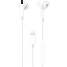 Frefly Store Lucatech iPhone 11 Pro, 11 Pro Max, 14 Pro, 14 Pro Max ile Uyumlu Silikonlu Lightning Kulaklık, Beyaz