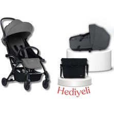 Bumprider Connect³ Bebek Arabası ve Portbebe Seti – Black & Grey | Yan Bakım Çantası Hediyeli