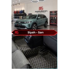 Dacia Striker Hybrid 4x4 Siyah Üzeri Sarı Dikiş 8d Diamond Premium Havuzlu Deri Oto Paspas