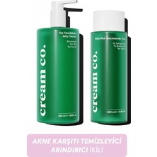 Cream Co. Akne & Leke Karşıtı Yağ Dengeleyici Temizleyici Arındıcı İkili (Niacinamide + Çay Ağacı Yağı)