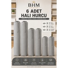 Bhm 6 Adet Halı Hurcu Seti Büzgülü Halı Saklama Çantası Toz ve Neme Karşı Koruyucu