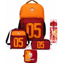 Galatasaray Lisanslı 1905 Baskılı 5'li Okul Seti - Okul Çantası, Beslenme Çantası, Kalemlik, Beslenme Kutusu ve 500 ml Matara