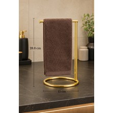 Edora Home Parlak Altın Dikey Havluluk Havlu Askılığı Tezgah Üstü Banyo Mutfak Organizer Paslanmaz Metal