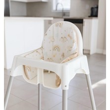Ikea Antılop Mama Sandalyesi Için Destek Minderi, Kahverengi Gökkuşağı Desenli, Kılıf + I�