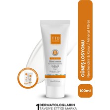 TTO Clinic Güneş Losyonu 50 SPF 100 ml Tüm Cilt Tipleri İçin Nemlendirici Yüksek Koruma