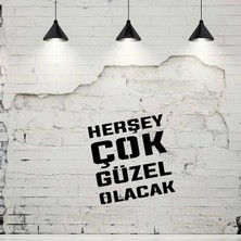 Artikel Her Şey Çok Güzel Olacak Stencil Boyama şablonu 30x30 cm, Duvar Stencil, Fayans Stencil