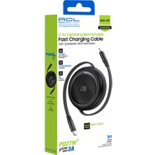 Acl ACK-119 Pd 27W Ultra Hızlı Geri Çekilebilir Type-C To Lightning Şarj Kablosu (1 Metre)