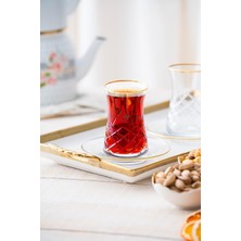 Acar Roland 6 Kişilik 12 Parça Gold Çay Seti