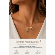 Lyra Yaşam Ağacı Gold Çelik Kolye