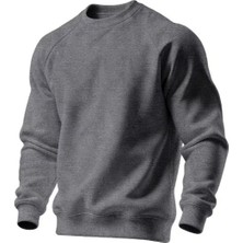 Ghassy Co. Erkek Bisiklet Yaka Spor Sweatshirt Basic Günlük Rahat Pamuklu Uzun Kollu Sweat