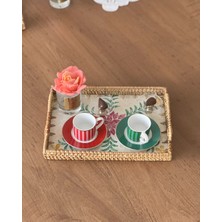 Marys Concept Rattan Dikdörtgen Sedefli Tepsi 34 x 24 cm