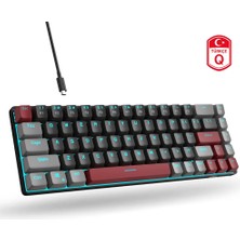 Magegee Mk-Box 68 Tuş Kablolu Mekanik Red Switch Türkçe Q Gri-Siyah Gaming Klavye