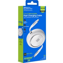 Acl ACK-120 100W Pd Ultra Hızlı Geri Çekilebilir Usb-C To Usb-C Şarj Kablosu (1 Metre)