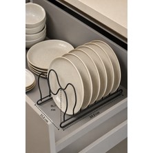 Edora Home Mat Siyah 6 Bölmeli Tava Tencere Kapak Düzenleyici Çekmece İçi Organizer Paslanmaz Metal
