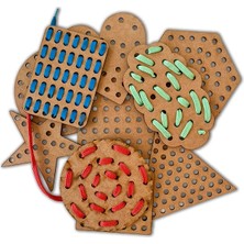 heptex Montessori Ahşap El Kası Geliştirme Eğitici Oyunu Şekiller