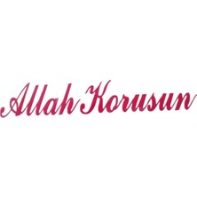 Allah Korusun Yazılı Oto Sticker Kırmızı 14X3CM