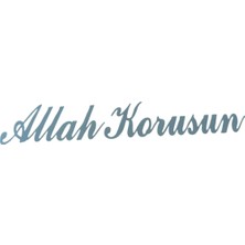 Allah Korusun Yazılı Oto Sticker Gri 14X3CM