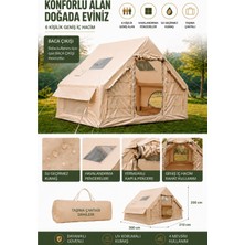 6 Kişilik 4 Mevsim Su Geçirmez Şişme Kamp Çadırı 300X210X200 cm 300D Oxford Kumaş Bacalı&pencereli