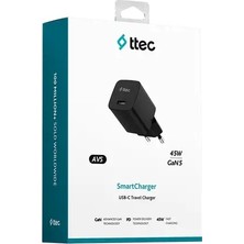 Ttec Smartcharger Gan 45W Avs Pd Usb-C Seyahat Hızlı Şarj Aleti 2SCG45 - Lyon Tech