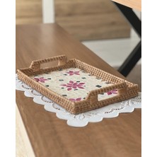 Marys Concept Rattan Dikdörtgen Sedefli Tepsi 34 x 24 cm