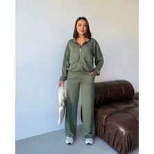 Trend Butik Burada Fermuarlı Kadın Eşofman Takımı Günlük Rahat Spor Takım