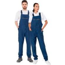 Ayışığı Yazlık Kot Bahçıvan Iş Tulumu – %100 Pamuk Denim, 5 Cepli, Fermuarlı, Dayanıklı ve Ergonomik